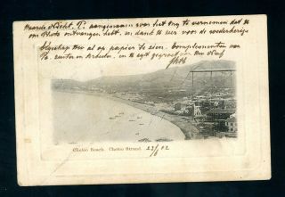 China Chefoo Beach 1907 Postcard Creased/stamps Removed From Reverse (j780)