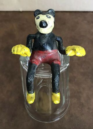Vintage Cast Iron Mickey Mouse? Figurine Seated Sitting,  From Disney? Toy