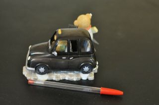 Estate Vintage Collectible Cherished Teddies Figurine Bear in Black Taxi Cab 3