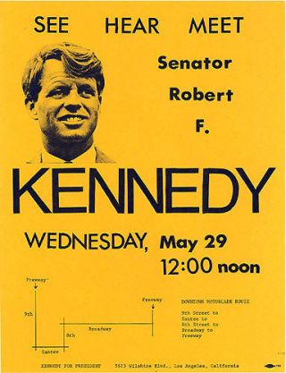 1968 Robert F.  Kennedy California Primary Los Angeles Arrival Leaflet (6841)