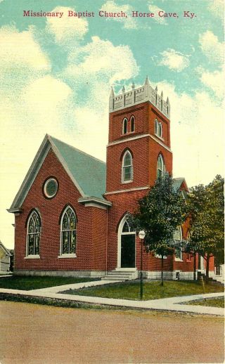 Missionary Baptist Church,  Horse Cave,  Kentucky,  Vintage Postcard