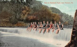 C20 - 7661,  Dam At Bushkill Park,  Easton,  Pa.