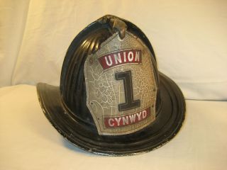 Antique Cairns & Brother Aluminum Fire Helmet With Badge & Eagle " Look "