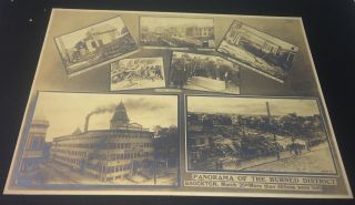 Rare Antique American Grover Shoe Factory Disaster Fire Collage Cabinet Photo