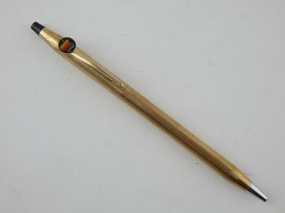 Vintage Rainbow Apple Computer Logo 10k Gold Filled Cross Ballpoint Pen S/h