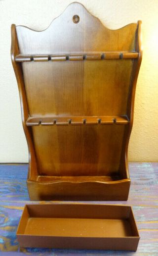 Vintage Wood Display Case For Souvenir Spoons - No Spoons