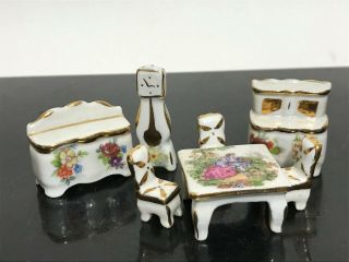 Vintage Limoges France Porcelain Miniature Dollhouse Furniture Figurines