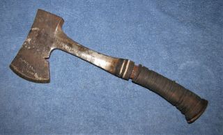 Vintage Estwing Stacked Leather Camping Axe Hatchet - Usa