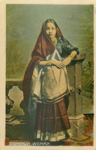 Pc India Indian Hindu Brahmin Woman Social History / Ethnic C1912