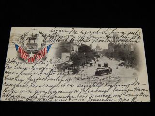 Vintage Postcard,  Washington Dc,  Pennsylvania Ave & Capitol Bld,  To Huxley,  Ia,  1902