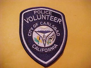 Carlsbad California Volunteer Police Patch Shoulder Size