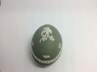 Wedgwood Jasperware.  Sage Green Egg Trinket Box