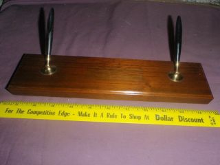 Vintage Cross Pen & Pencil Desk Set/with Holders Only Walnut Base?