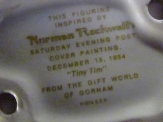 Gorham Norman Rockwell 1974 TINY TIM Figurine Porcelain 6 3/4 