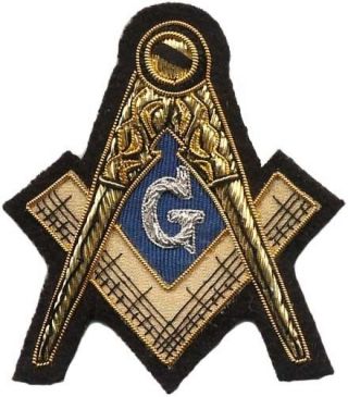Masonic Master Mason Emblem Bullion Patch Hand Embroidered (me - 045)