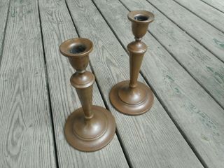 Pair Copper Candlesticks,  Henry Roessle & Son Tagged