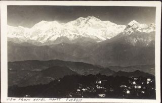 View From Hotel Mount Everest - Vintage Real Photo Postcard