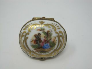 Antique Hand Painted French Trinket Box - Limoges