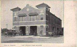 1911 Fire Station San Angelo Tx Post Card By Ragsdale