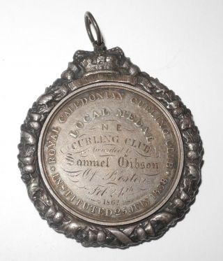 Rare 1862 Scottish Royal Caledonian Curling Club Token Award Medal Pin Silver