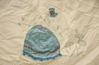 Vtg Diy Embroidery Applique Bedspread Coverlet Fringe Belle Watercan Flower Twin