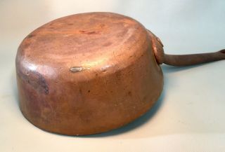 Antique Solid Copper Pan w/ Tin Lining & Cast Iron Handle 7” Dia 3.  15 Lbs 7