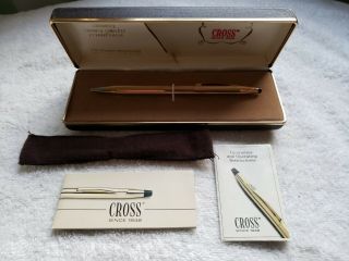 Cross 14kt Gold Filled / Rolled Gold Classic Ballpoint Pen Ireland Box & Papers