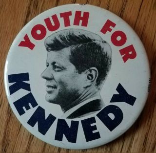 Youth For Kennedy Campaign Pinback 4 " - 1960