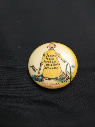 Yellow Kid 40 High Admiral Cigarettes Pinback Button Croquet balls solid back 5