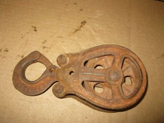 Antique Hay Carrier Trolley Pulley Cdp Louden Junior A59 125 5 Hole Sheave 2