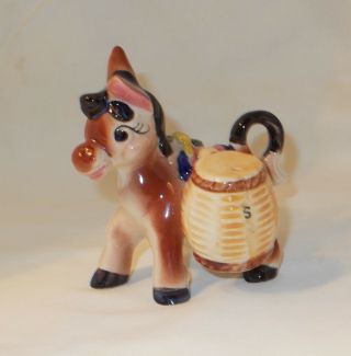 Vintage Ceramic Japan Donkey Salt And Pepper Shakers Ebrink 4 "