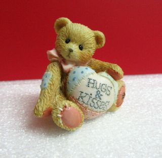 Cherished Teddies Heart Shape Pillow Hugs & Kisses Accessory Miniature Figurine