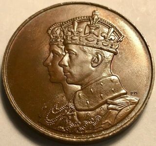 Canada King George Vi & Queen Mother 1939 Royal Visit Medal 25mm Thick Planchet
