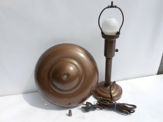 Vintage Art Deco Machine Age Industrial Steampunk Table Desk Lamp w/ Metal Shade 7
