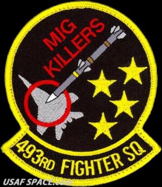 Usaf 493rd Fighter Sq - Mig Killers - Raf Lakenheath,  England - Patch