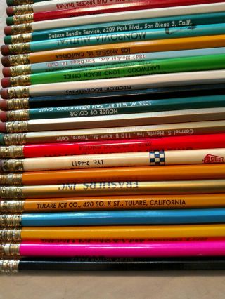 185 Vintage Advertising Pencils 121 From California Mostly With 5 Digit Phone. 5