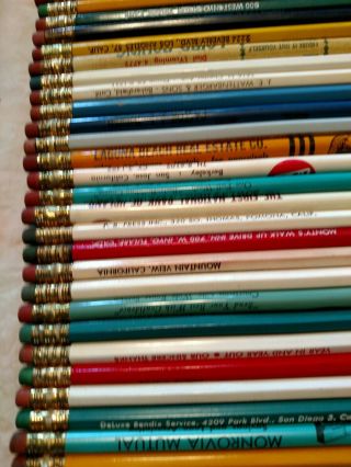185 Vintage Advertising Pencils 121 From California Mostly With 5 Digit Phone. 6