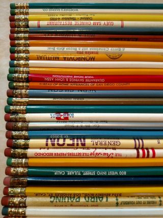 185 Vintage Advertising Pencils 121 From California Mostly With 5 Digit Phone. 7