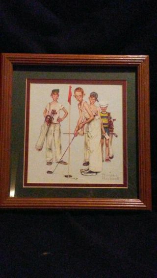 Norman Rockwell Missed Golf Framed Print 10x10 1/2