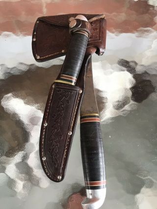 Western Axe / Hatchet & Knife Set W/ Leather Sheath