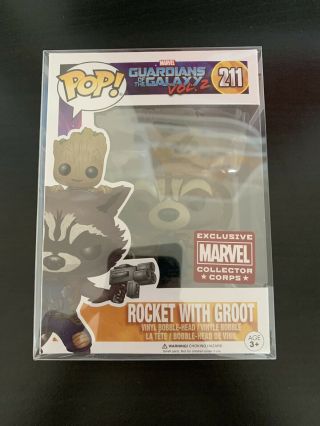 Rocket With Groot Guardians Of The Galaxy Vol 2 Marvel Collector Corps Funko Pop