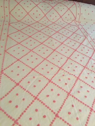 Vintage Chenille Bedspread Color With " Pops "
