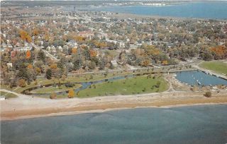 Gladstone Mi 1959 Aerial View Of Vancleve Park And The Yacht Basin Vintage 523