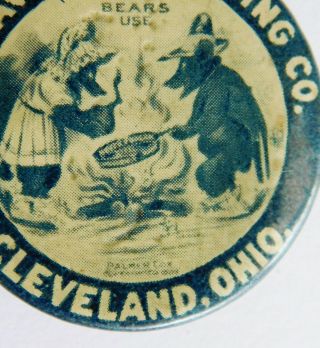RARE Early Pin Avery Stamping Co Teddy Bears Roosevelt Cleveland OH Advertising 3