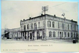 1905 Postcard Hotel Gildare Allendale Sc