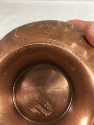 Gregorian Copper Hammered Small Flower Copper Pedestal Bowl 6 3/4”W x 2 3/8” 6
