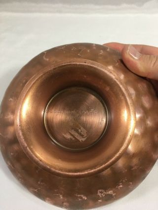Gregorian Copper Hammered Small Flower Copper Pedestal Bowl 6 3/4”W x 2 3/8” 7