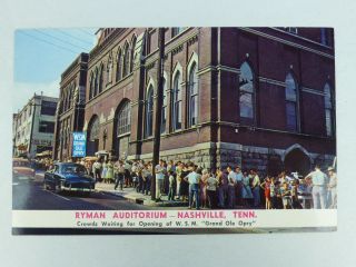 Vintage Postcard Ryman Auditorium Nashville Tennessee Grand Ole Opry