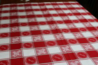 Vintage Official Coca Cola Cotton Tablecloth 52x54