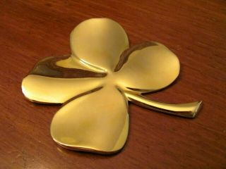 1984 Gerity Products 24k Gold Plated 4 Leaf Clover Table Decor Or Paperweight